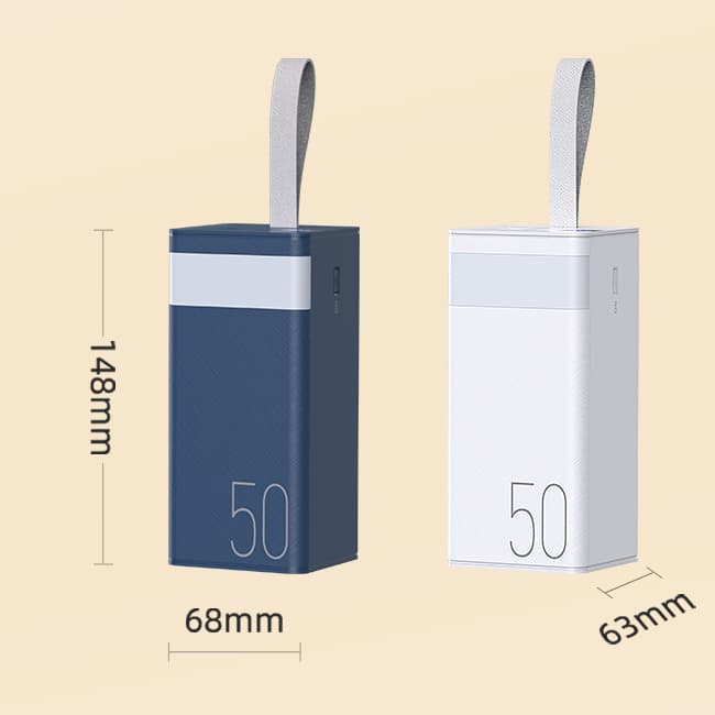 Power bank Remax RPP-321, 50000 mAh, 20 Вт, 2 USB, 1 Type-C, с дисплеем, с фонариком, білий