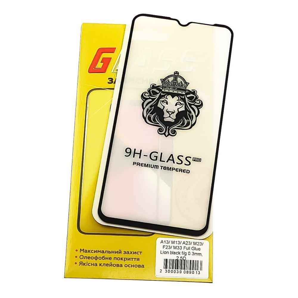 ������� ���� Samsung SM-A135 Galaxy A13, SM-A235 Galaxy A23, SM-M236 Galaxy M23, SM-E236 Galaxy F23, SM-M336 Galaxy M33, iNobi, Full Glue, ���� �� ��� ��������, �����, Lion, 0.3 ��, 2.5D, ������ � ������ | ���������� �������� ������