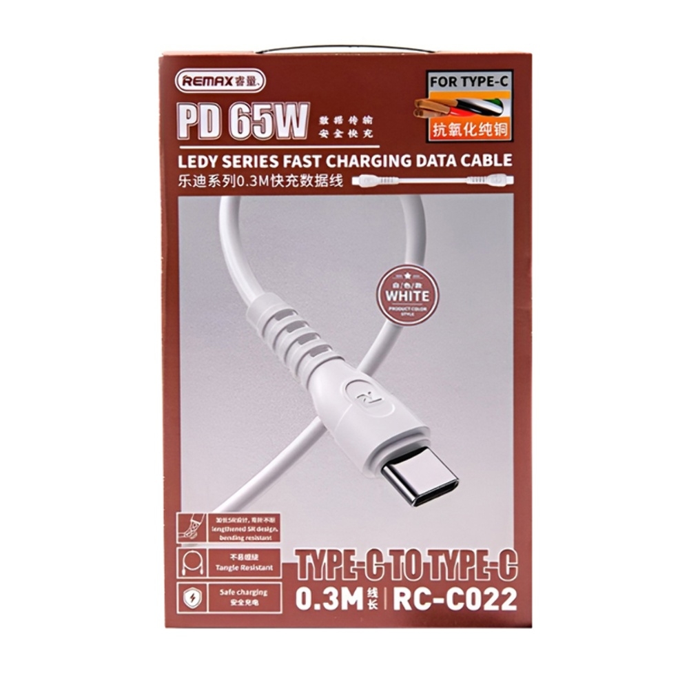 USB-������ Remax RC-C022, Type-C �� Type-C, Power Delivery (65 ��), 30 ��, ����