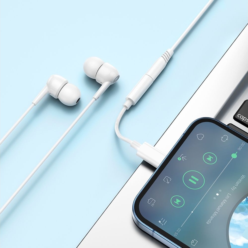 AUX-USB-������ Hoco LS34, ����� ���������, Lightning �� Jack 3.5 (F), 8 ��, ����