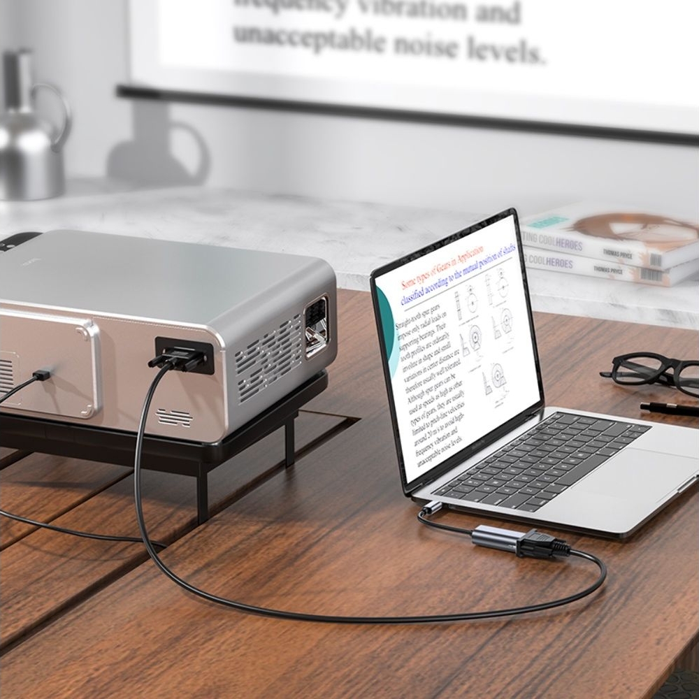 ���������� Hoco UA21, Type-C (M) �� VGA (F), 13 ��, �����������