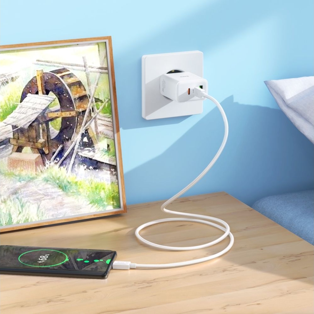 ������� �������� ���������� Hoco C126A, 1 USB, 2 Type-C, PowerDelivery (40 ��), �����, � ������� Type-C �� Type-C