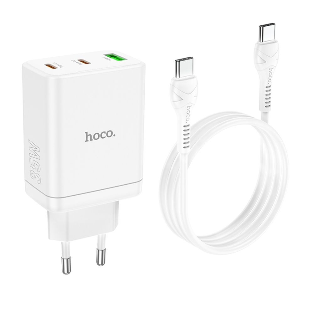 ������� �������� ���������� Hoco N33, 1 USB, 2 Type-C, PowerDelivery (35 ��), �����, � ������� Type-C �� Type-C