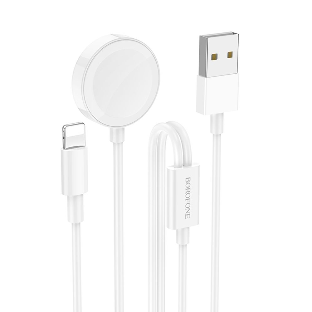 USB-������ Borofone BQ22, 2 � 1, Lightning, iWatch, 100 ��, ����