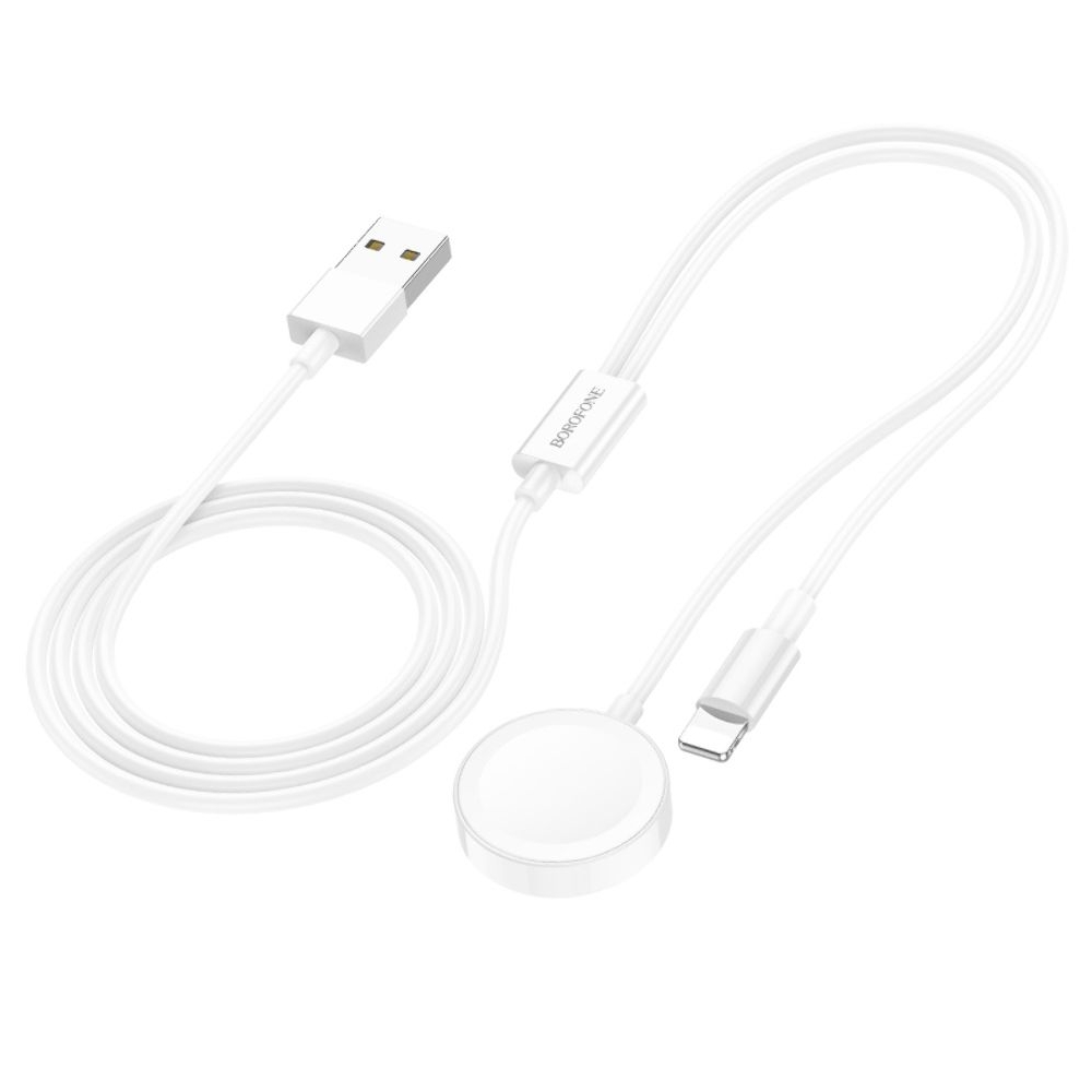 USB-������ Borofone BQ22, 2 � 1, Lightning, iWatch, 100 ��, ����