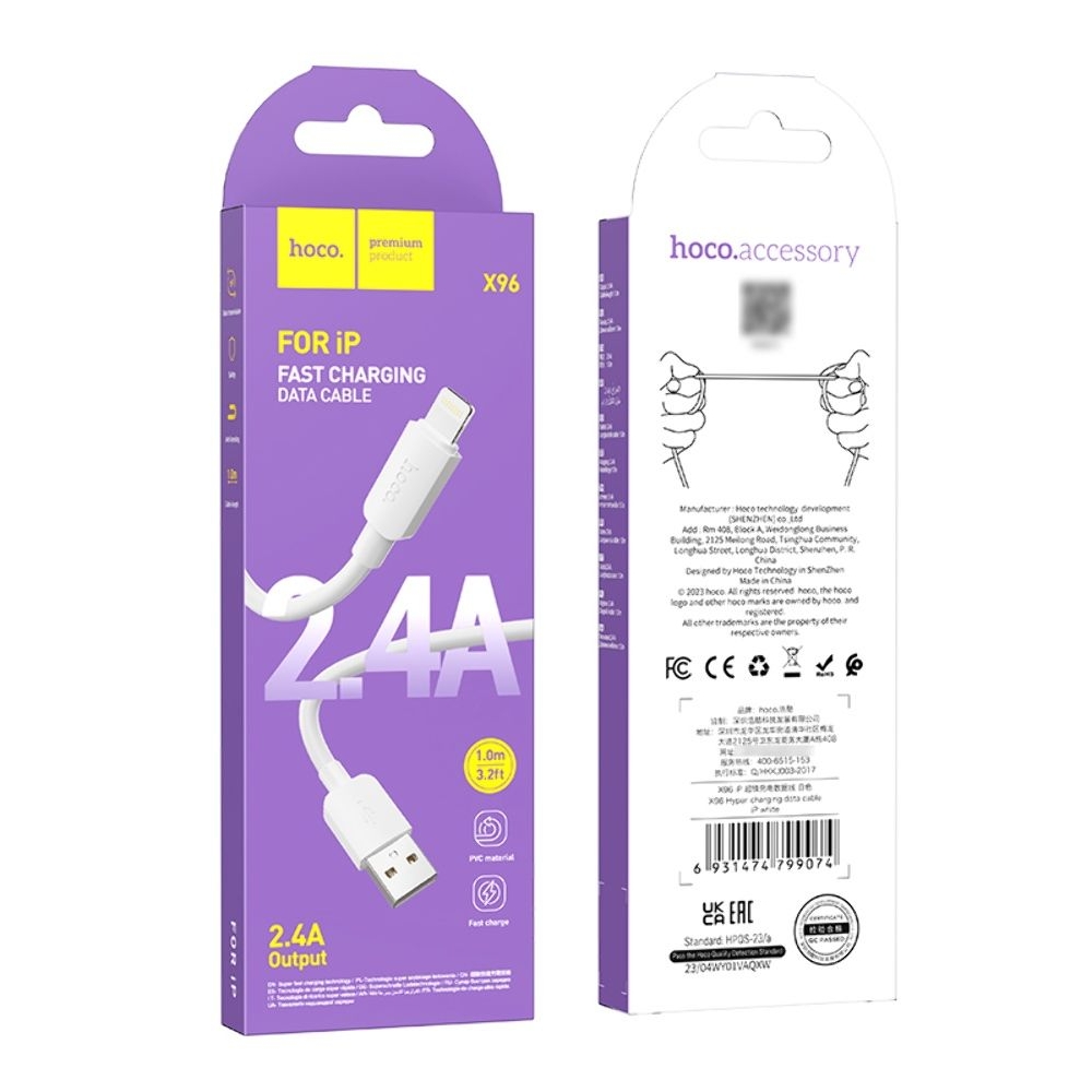 USB-������ Hoco X96, USB �� Lightning, 100 ��, ����