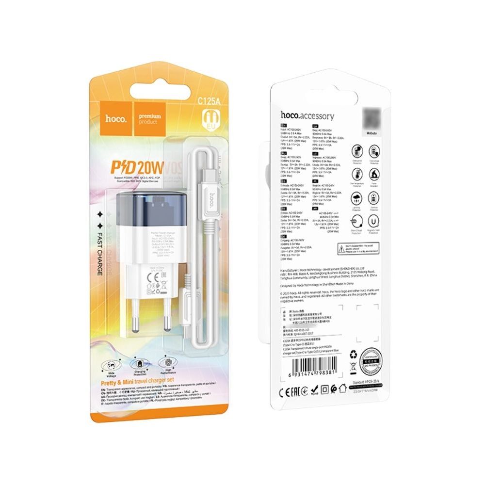 ������� �������� ���������� Hoco C125A, Type-C, �����, � ������� Type-C �� Type-C