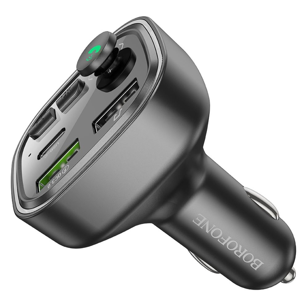 ������������� �������� ������� Borofone BC48, 2 USB, 1 Type-C, Quick Charge 3.0, + c FM-�����������, ������ | �������, �������� ����������