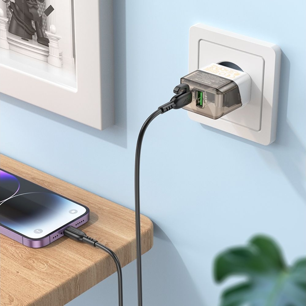 ������� �������� ���������� Borofone BA80A USB, Type-C, PD QC ���������-, ������ + ������, Type-C �� Lightning