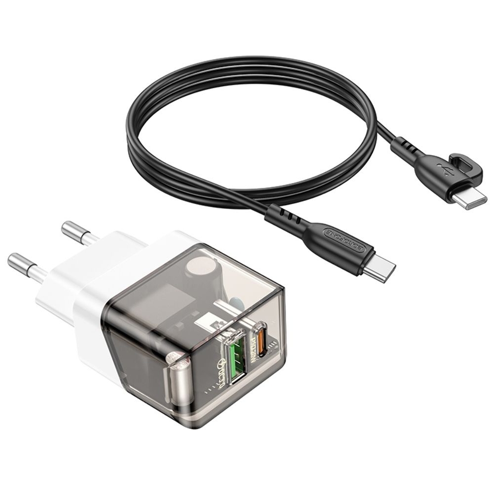 ������� �������� ���������� Borofone BA80A USB, Type-C, PD QC ���������-, ������ + ������, Type-C �� Type-C