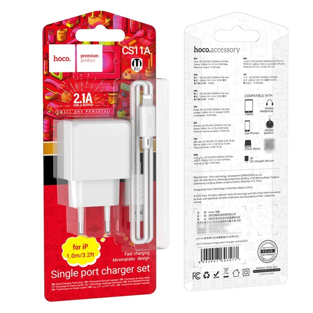 ������� �������� ���������� Hoco CS11A, USB, �����, � ������� USB �� Lightning