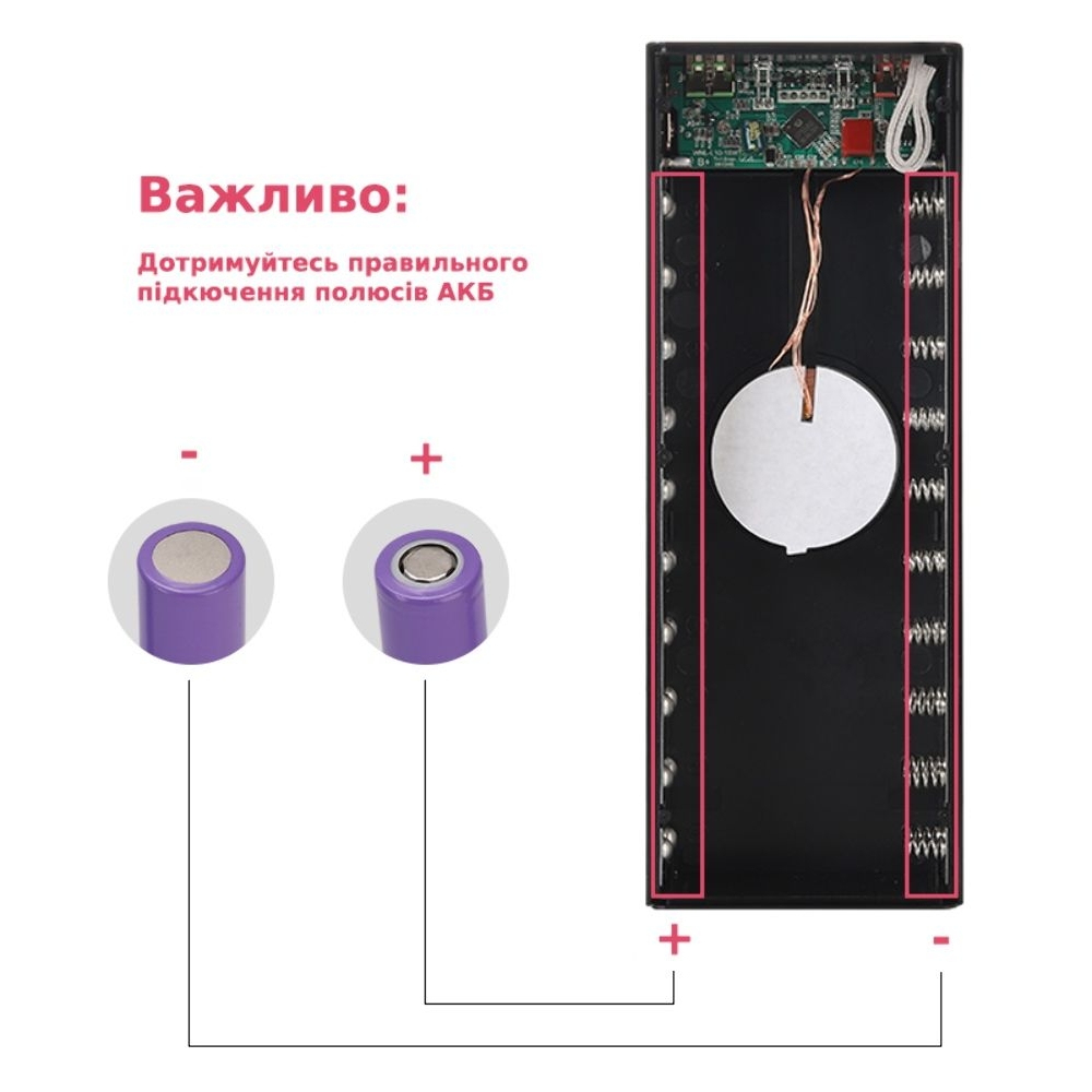 ������ Multi-powerbank L20, ��� �������� 18650 �� 20 ��, 22.5+15W, � ������������ �������� � ������, ������