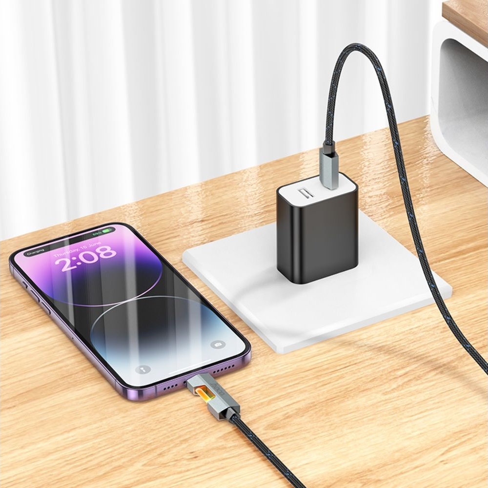 USB-������ Hoco U123, Type-C �� Lightning, 27 ��, 100 ��, ������