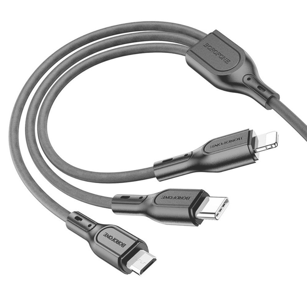 ������ Borofone BX66 3�1 USB to Type-C/ Lightning/ MicroUSB 1m, ������