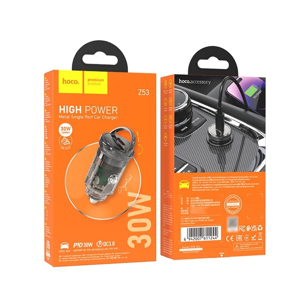 ������������� �������� ������� Hoco Z53 Type-C, Power Delivery (30 ��), transparent, ������ | �������, �������� ����������