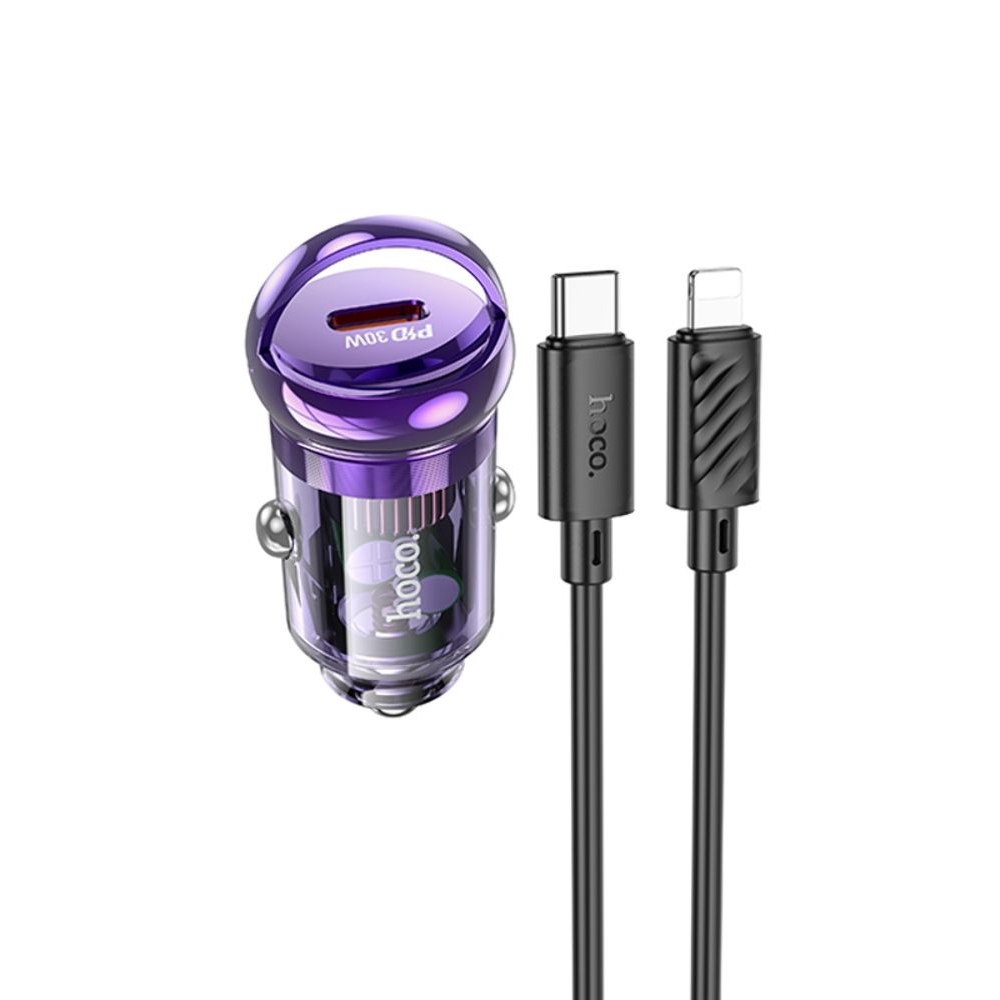 ������������� �������� ������� Hoco Z53 Type-C, Power Delivery (30 ��), transparent purple + ������ Type-C �� Lightning | �������, �������� ����������