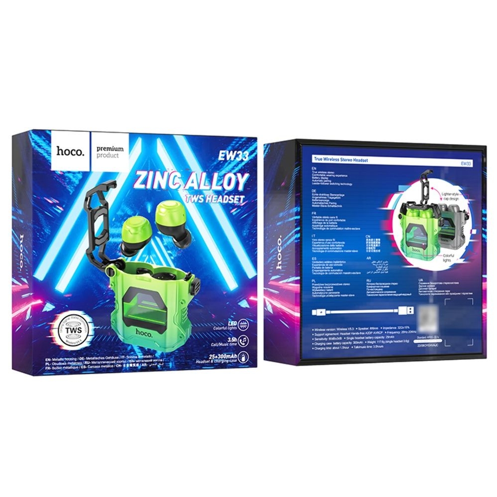 �������� ������������ ��������� Hoco EW33 TWS fluorescent, �������