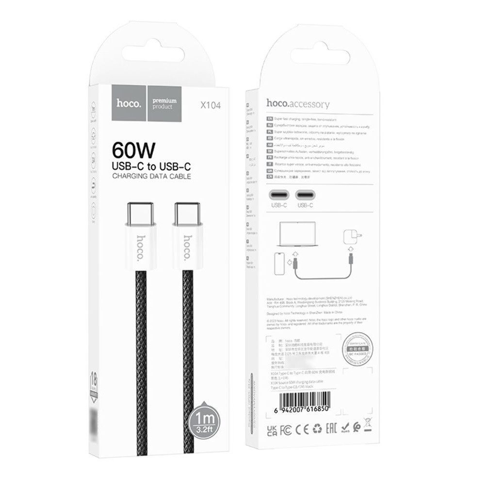 ������ Hoco X104 Type-C �� Type-C PD 60W 1m, ������