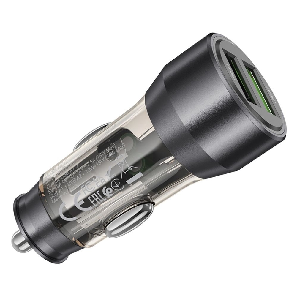������������� �������� ������� Hoco NZ12 2 USB, Quick Charge, 36W transparent, ������ | �������, �������� ����������