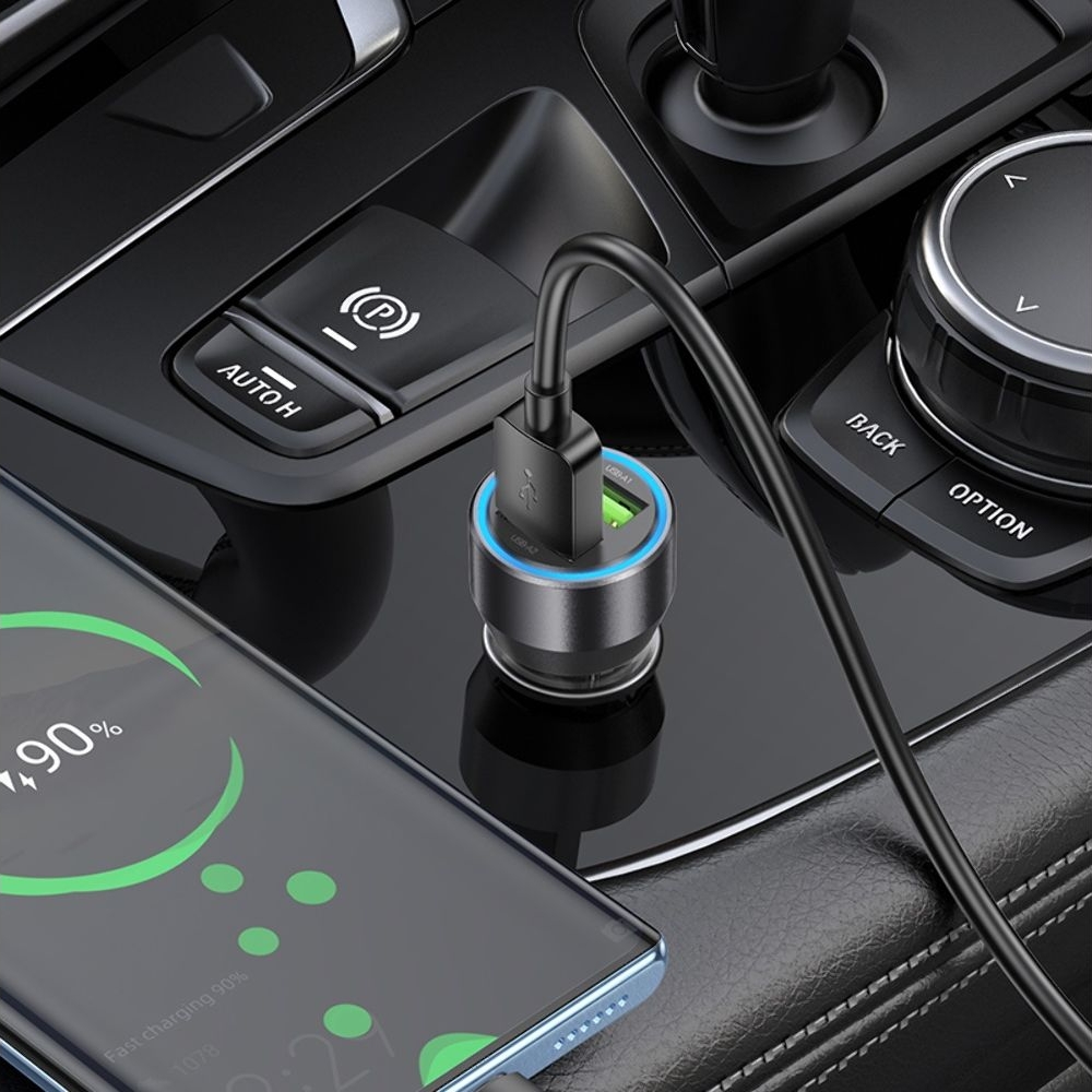 ������������� �������� ������� Hoco NZ12 2 USB, Quick Charge, 36W transparent, ������ | �������, �������� ����������