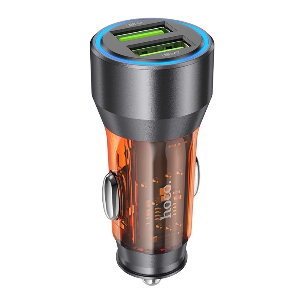������������� �������� ������� Hoco NZ12 2 USB, Quick Charge, 36W transparent orange | �������, �������� ����������