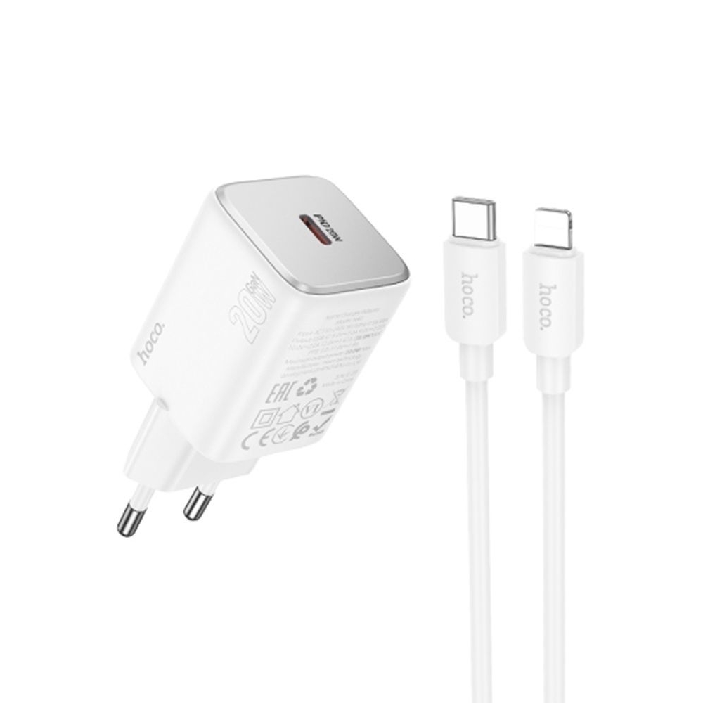 ������� �������� ���������� Hoco N40 Type-C Power Delivery (20 ��), ���� + ������ Type-C �� Lightning