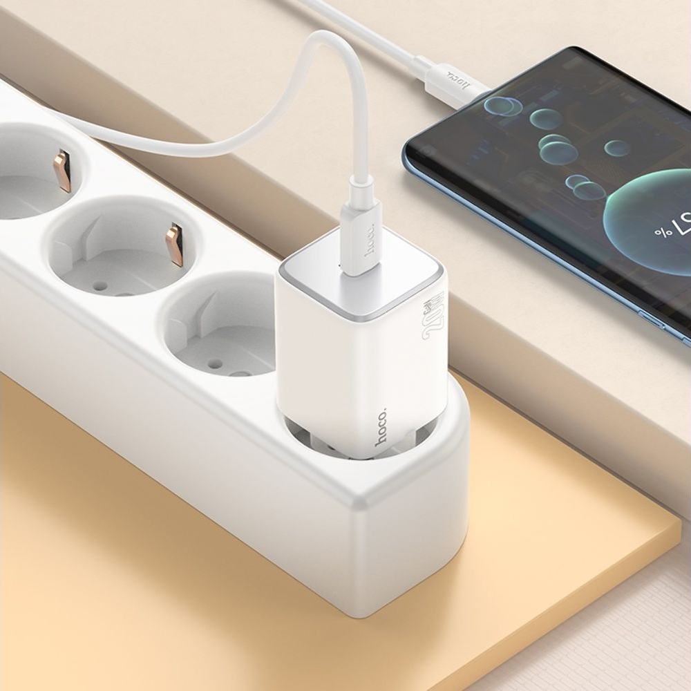 ������� �������� ���������� Hoco N40 Type-C Power Delivery (20 ��), ���� + ������ Type-C �� Type-C