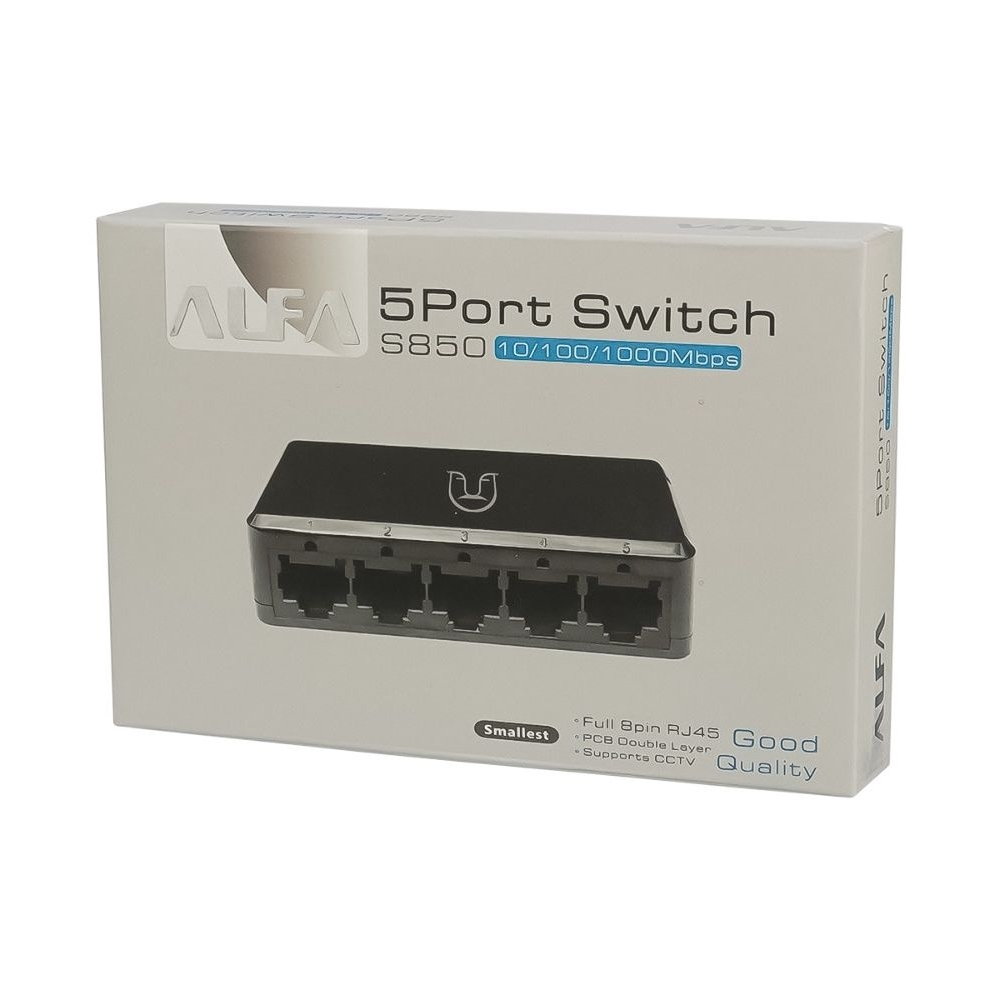 ���������� Alfa S850 switch 10/100/1000Mbps 5 ������ black