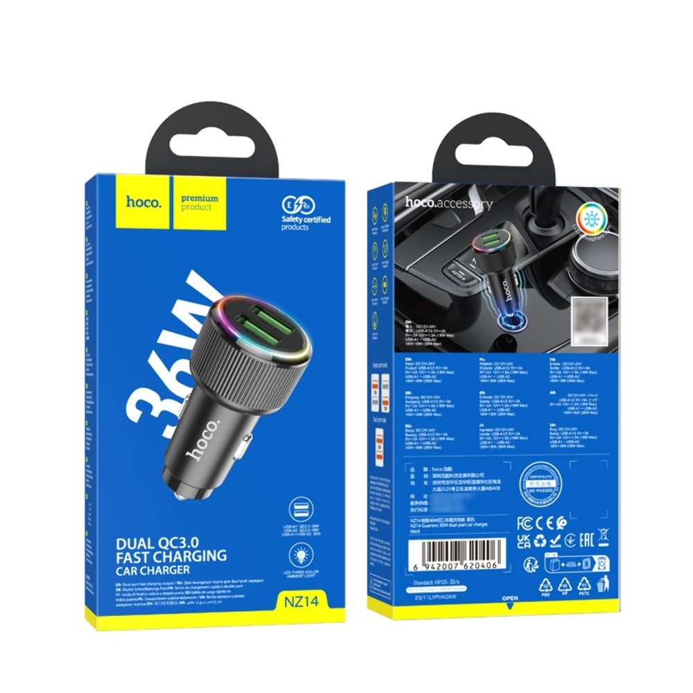 ������������� �������� ������� Hoco NZ14 2 USB PD 36W black | �������, �������� ����������