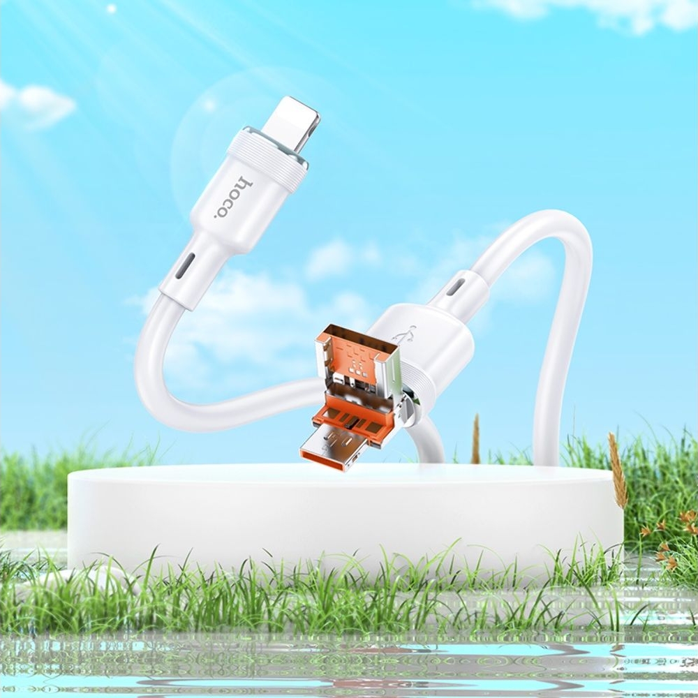 ������ Hoco U131 2�1 USB/ Type-C to Lightning 1m white