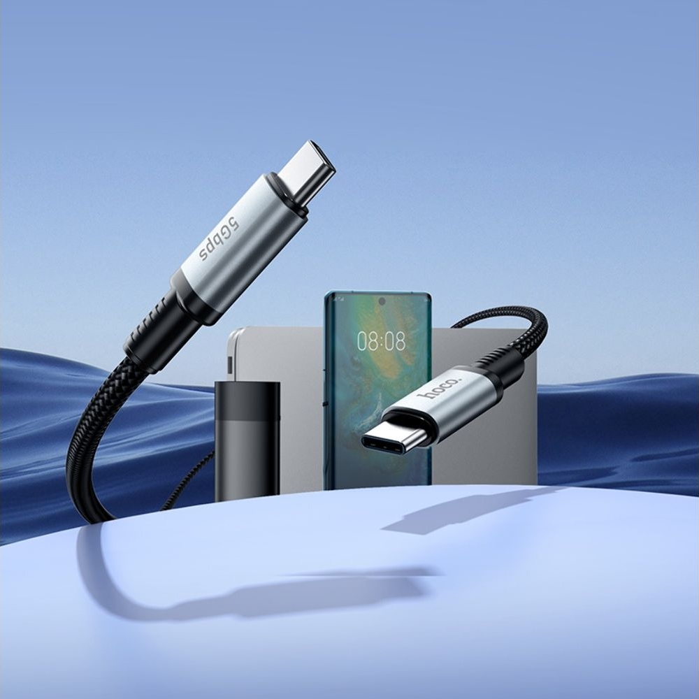 �������������� ������ Hoco US10 Type-C to Type-C USB3.0 5Gbit/s 0.5m black