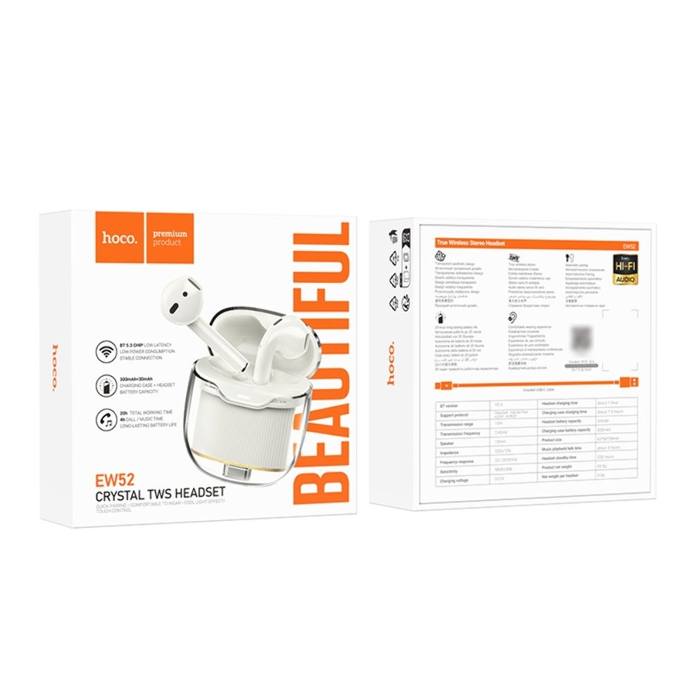 ������������ TWS �������� Hoco EW52 �������� milky white