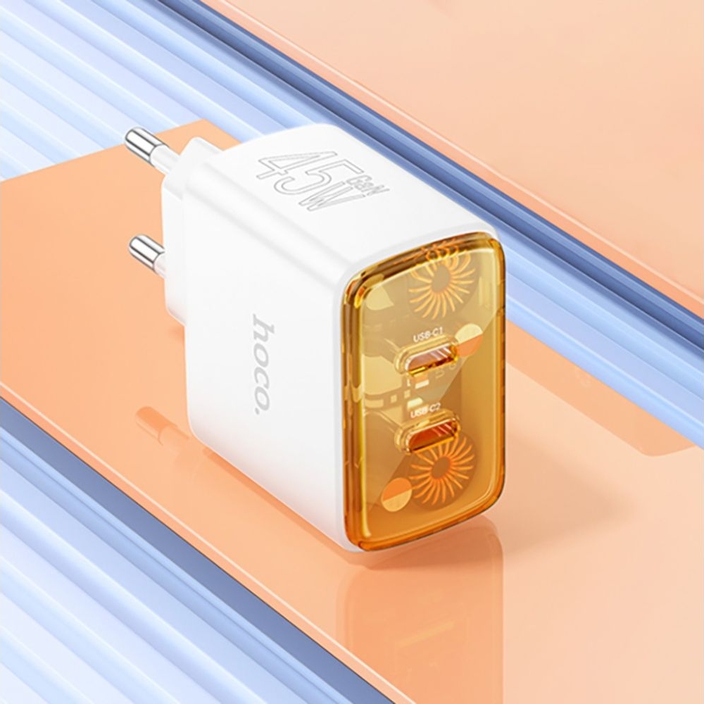 ������� �������� ���������� Hoco CS43A 2 Type-C PD 45W white