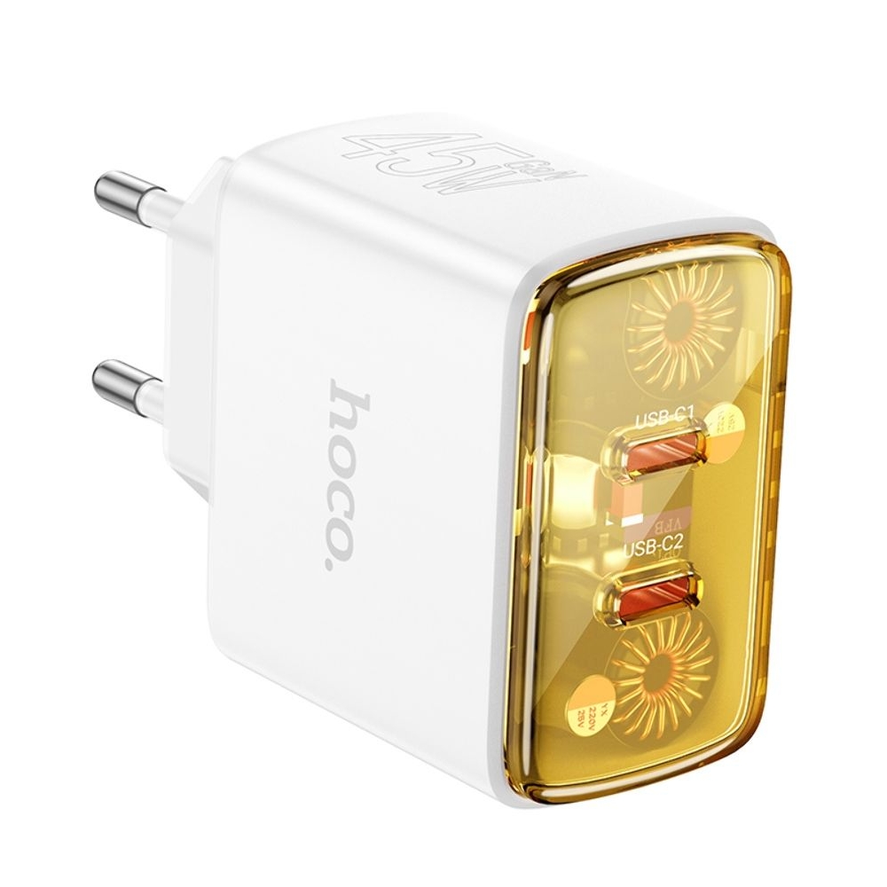 ������� �������� ���������� Hoco CS43A 2 Type-C PD 45W white