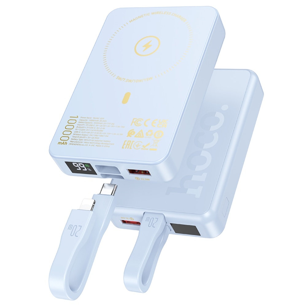 Power bank Hoco Q24 10000mAh 22.5W PD 20W ��������� � �������� ������������ ������� blue