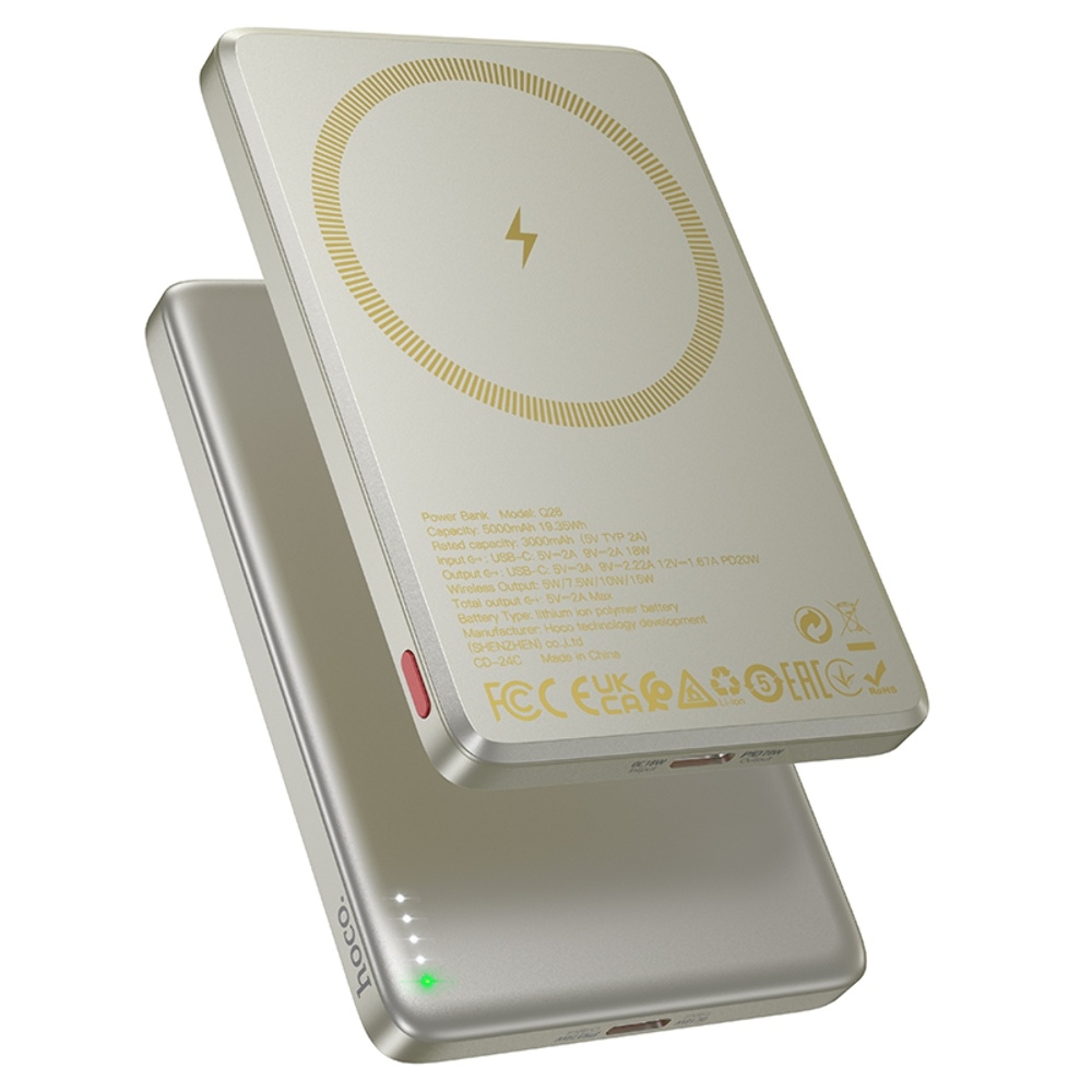 Power bank Hoco Q26 5000mAh PD 20W ��������� � �������� ������������ ������� titanium gold
