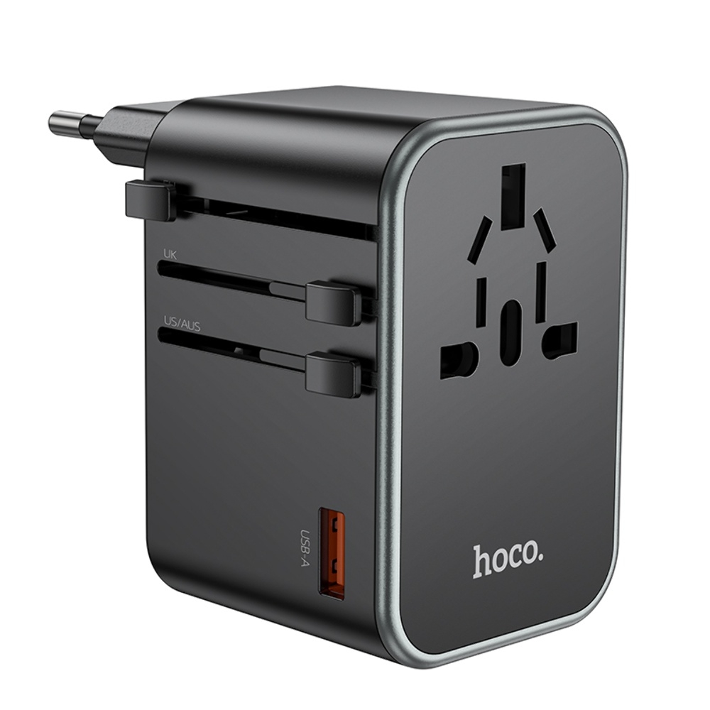 ������� �������� ���������� Hoco AC17 USB/ 2 PD Type-C 65W black