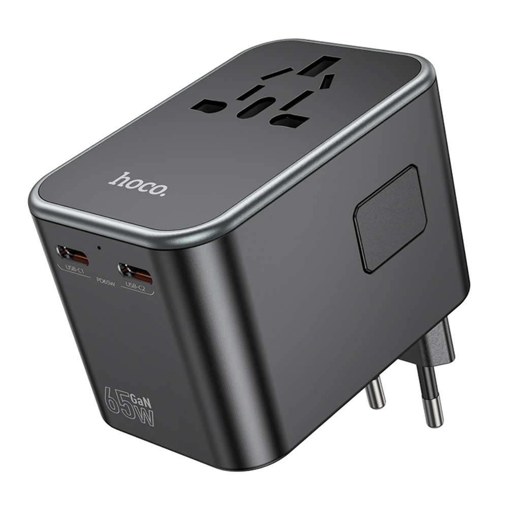 ������� �������� ���������� Hoco AC17 USB/ 2 PD Type-C 65W black