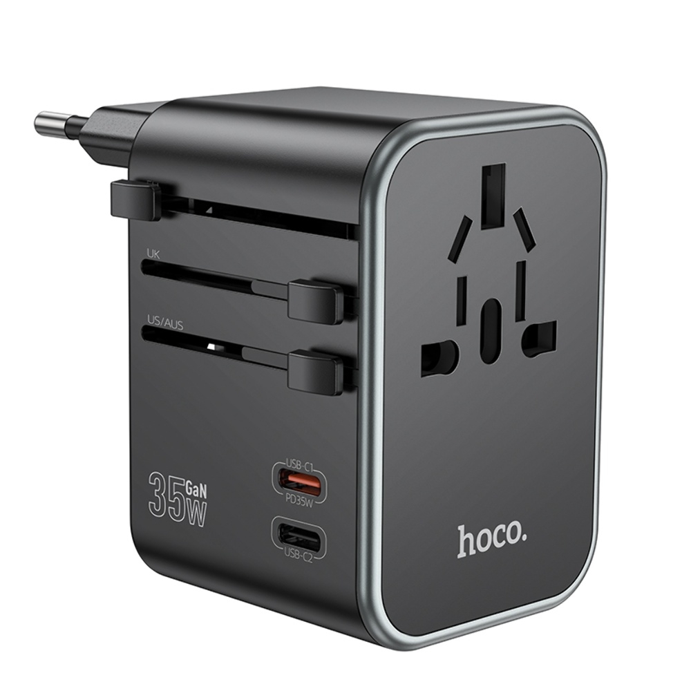 ������� �������� ���������� Hoco AC19 3 USB/ 2 Type-C PD 35W black