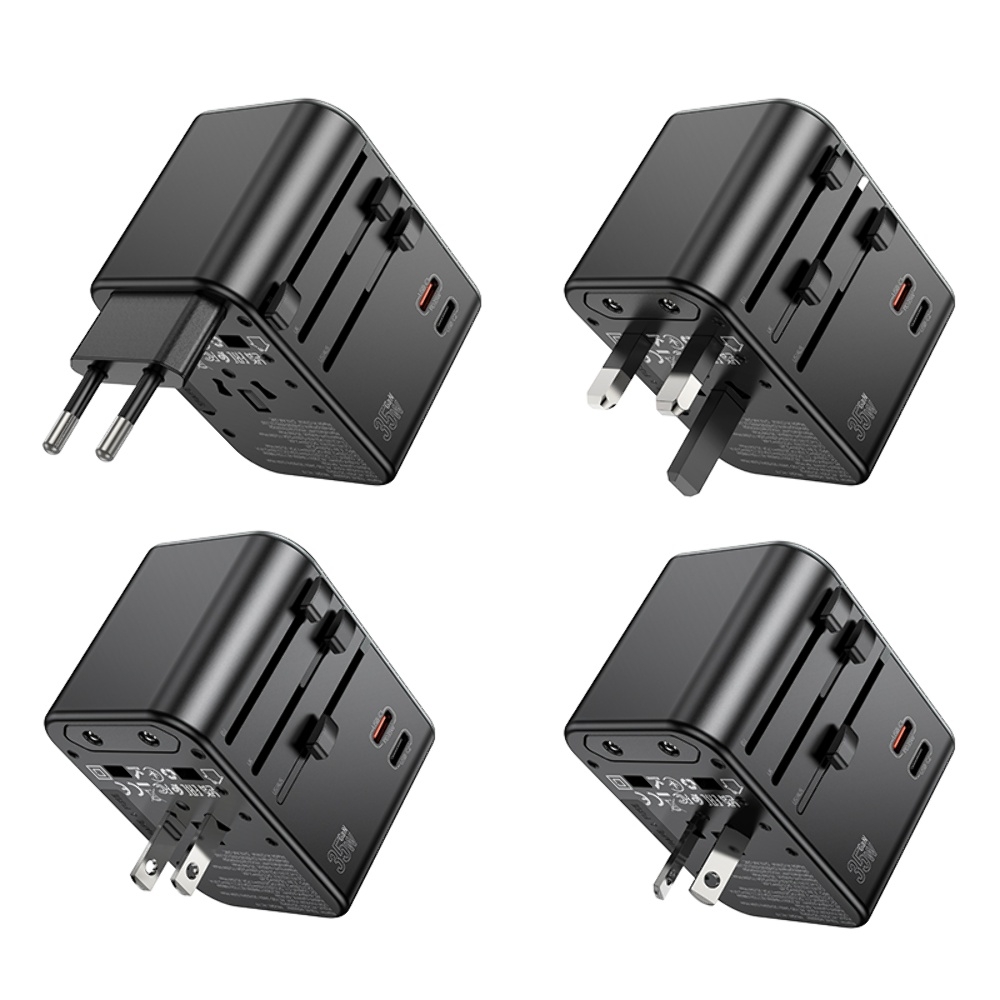 ������� �������� ���������� Hoco AC19 3 USB/ 2 Type-C PD 35W black