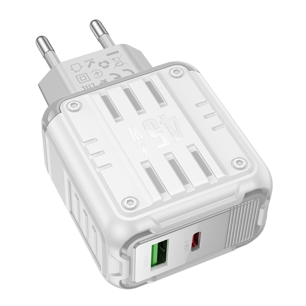 ������� �������� ���������� Hoco C136A USB/ Type-C PD 45W white