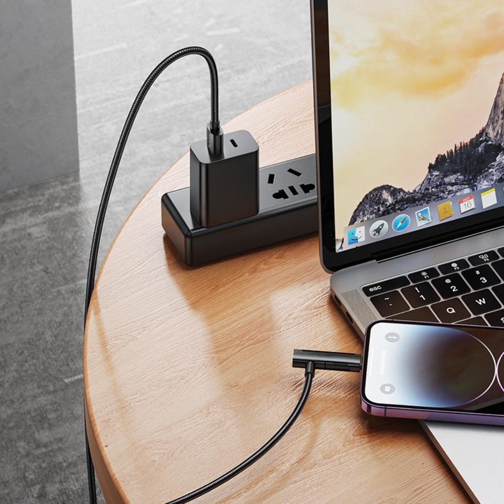 ������ Hoco U135 2�1 USB to Lightning/ Type-C 1.2m black