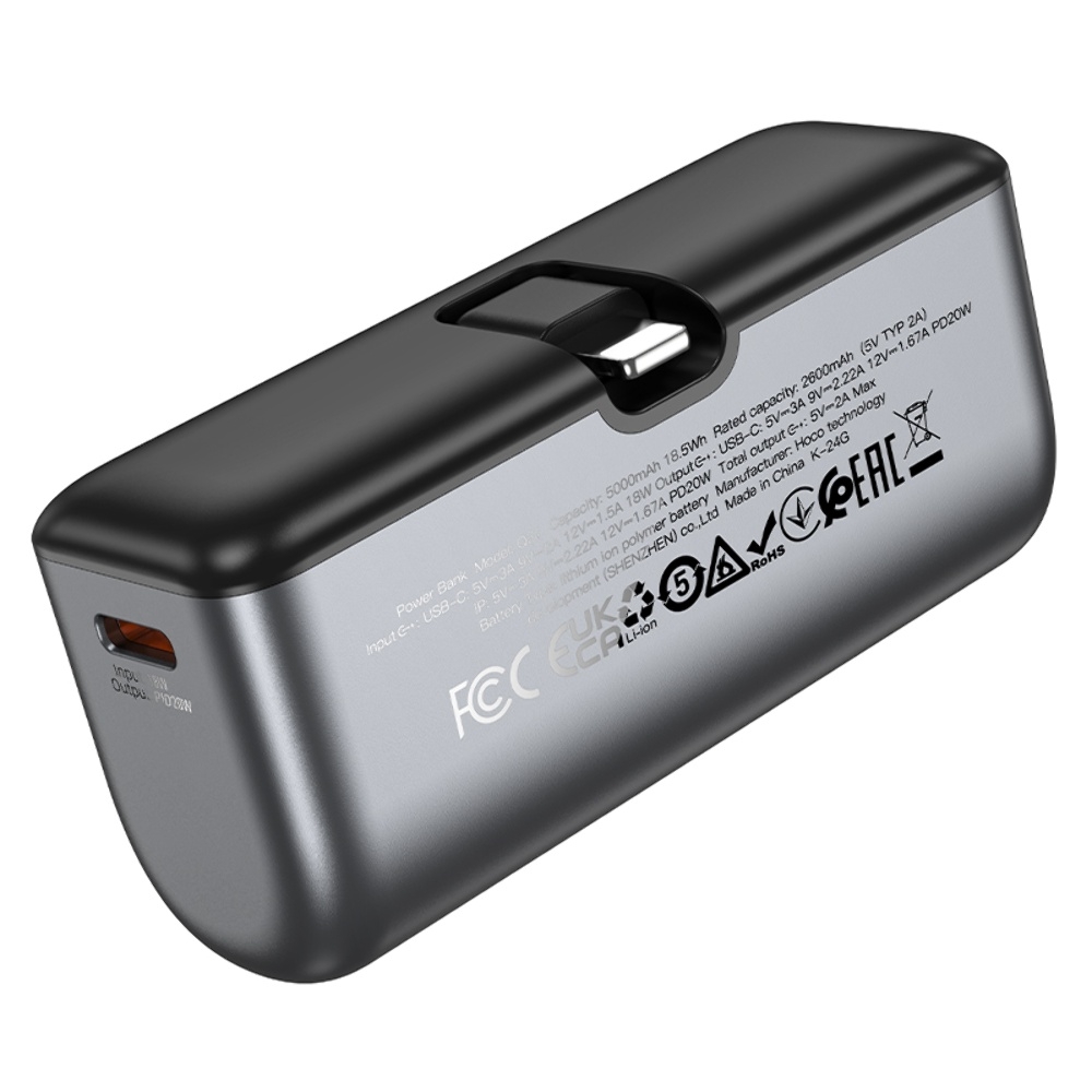 Power bank Hoco Q31 5000mAh PD 20W + ������ Lightning black
