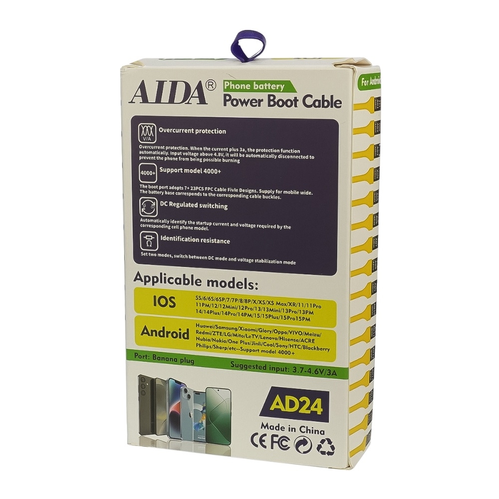 ������ ��� ������ ������� Aida AD24, � ����������� � ��������� ��� ����������� ���� (iPhone 5S-15 Pro Max/ Android)