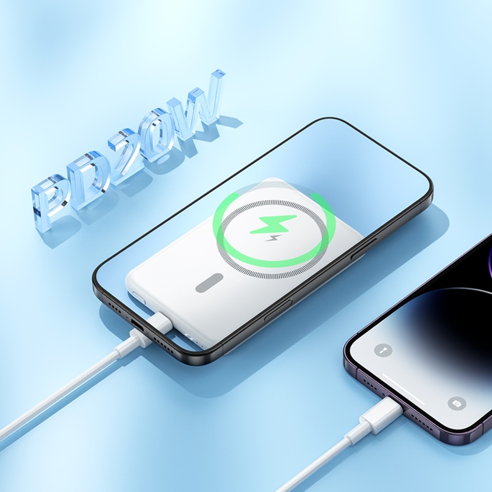 Power bank Hoco J140A 5000mAh PD 20W ��������� � �������� ������������ ������� white