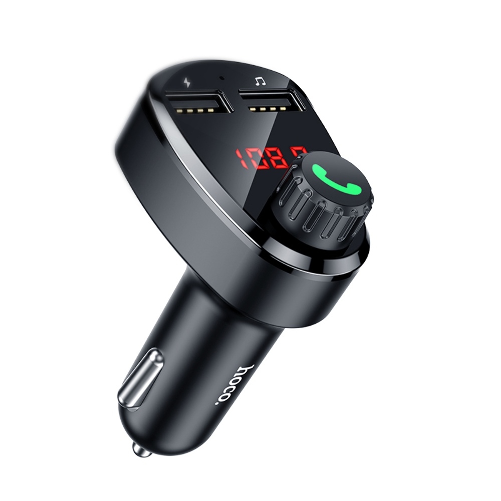 ������������� �������� ���������� Hoco DE24 2 USB c FM-����������� black