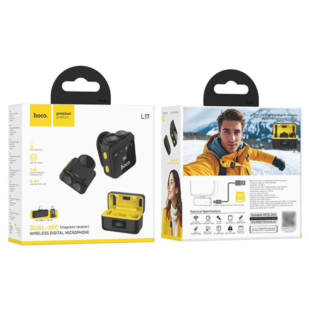 ������������ �������� Hoco L17 Type-C/ Lightning �������� ��������� � ����� ����������� black