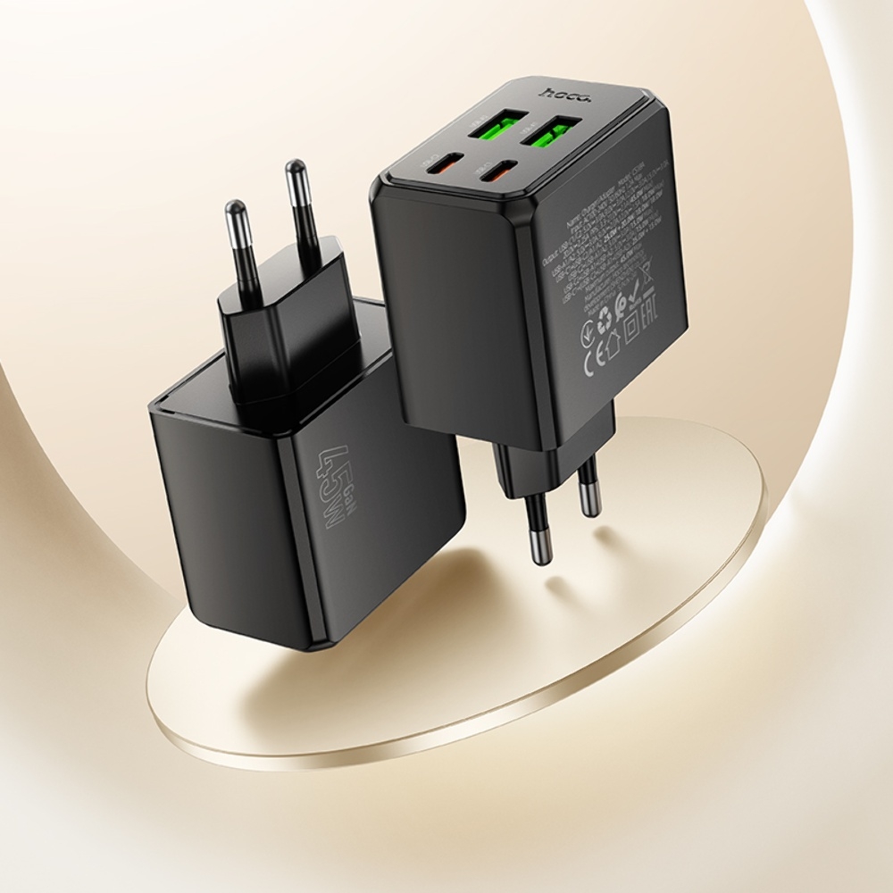 ������� �������� ���������� Hoco CS18A 2 USB/ 2 Type-C PD 45W black
