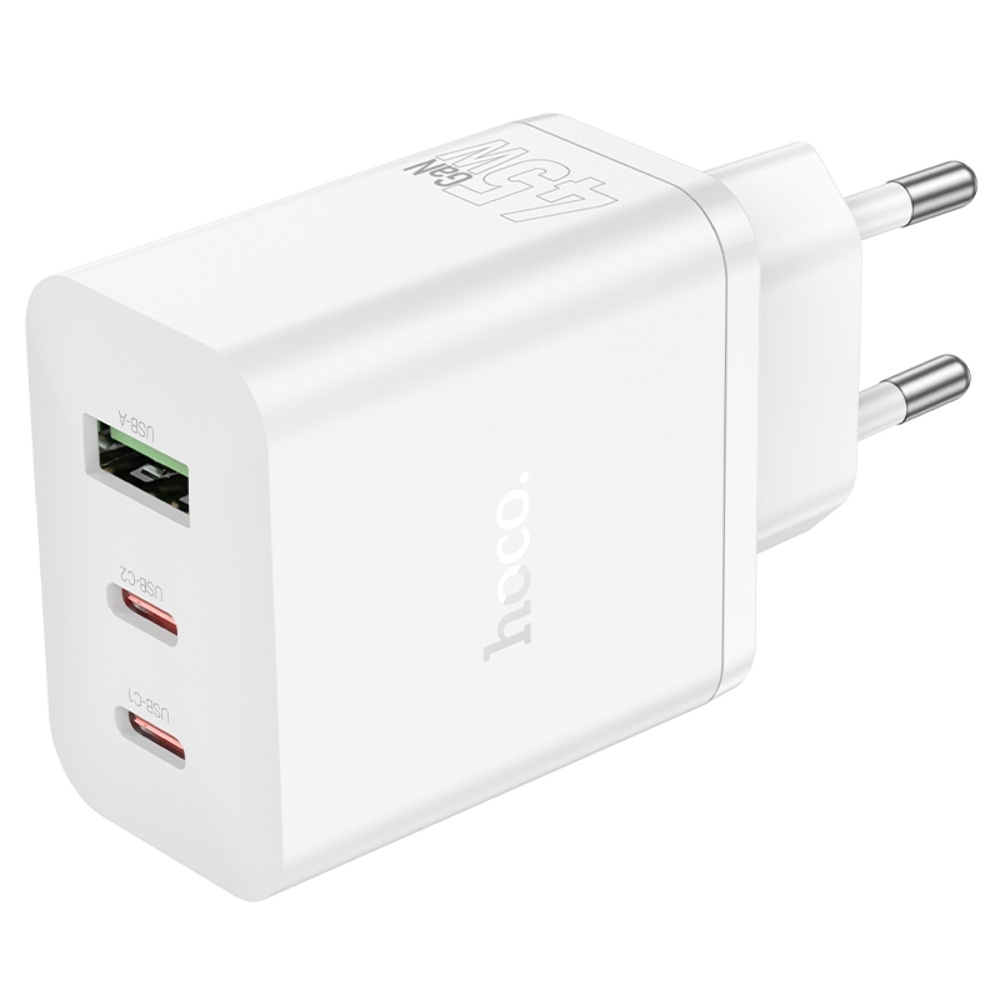 ������� �������� ���������� Hoco N50 USB/ 2 Type-C PD 45W white