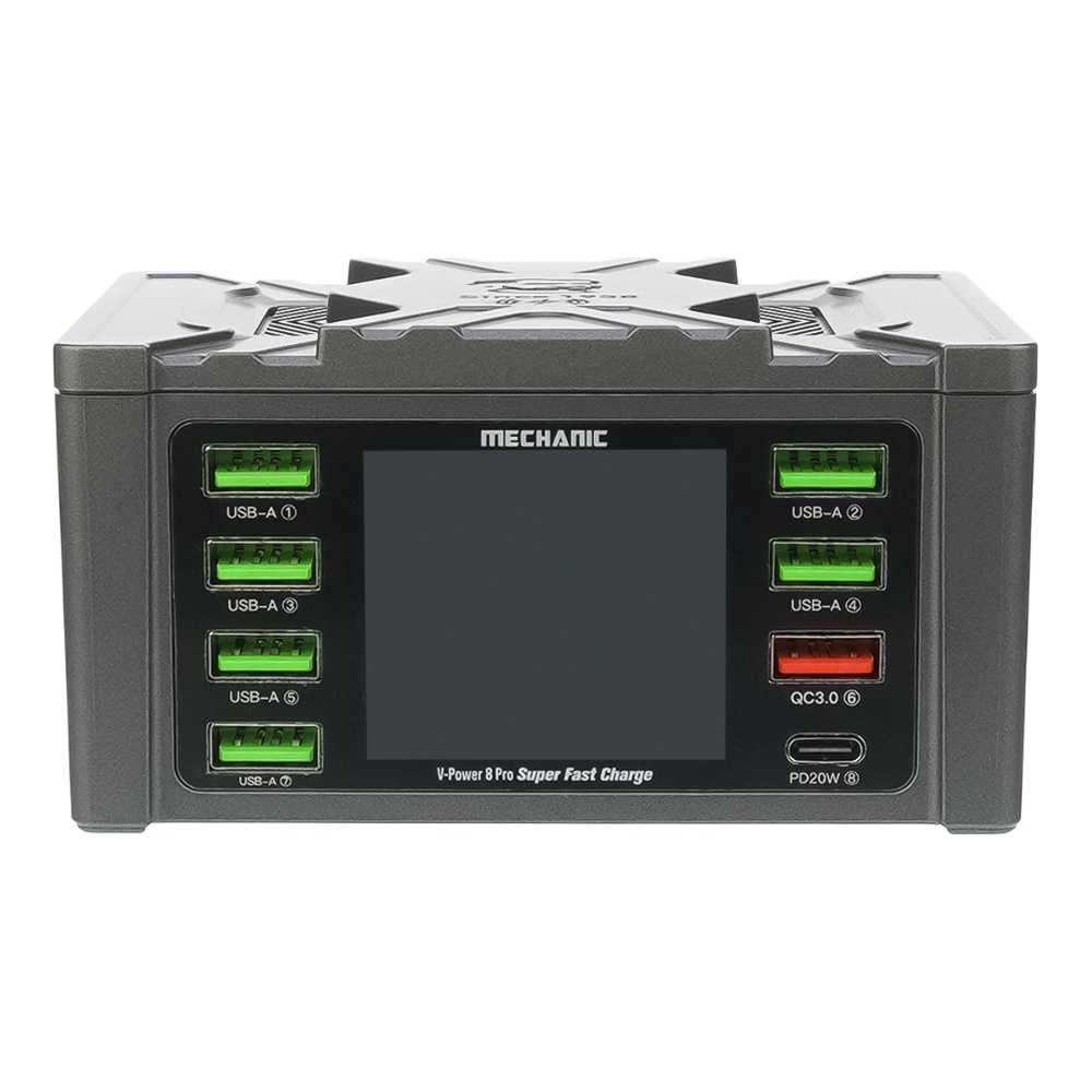 �������� ������� � ���������� ���������� ������� Mechanic V- Power 8 Pro 110W (6 USB 2.4�/ 1 USB QC 3A/ 1 Type C - PD 20W/ Wireless fast charging 15W)